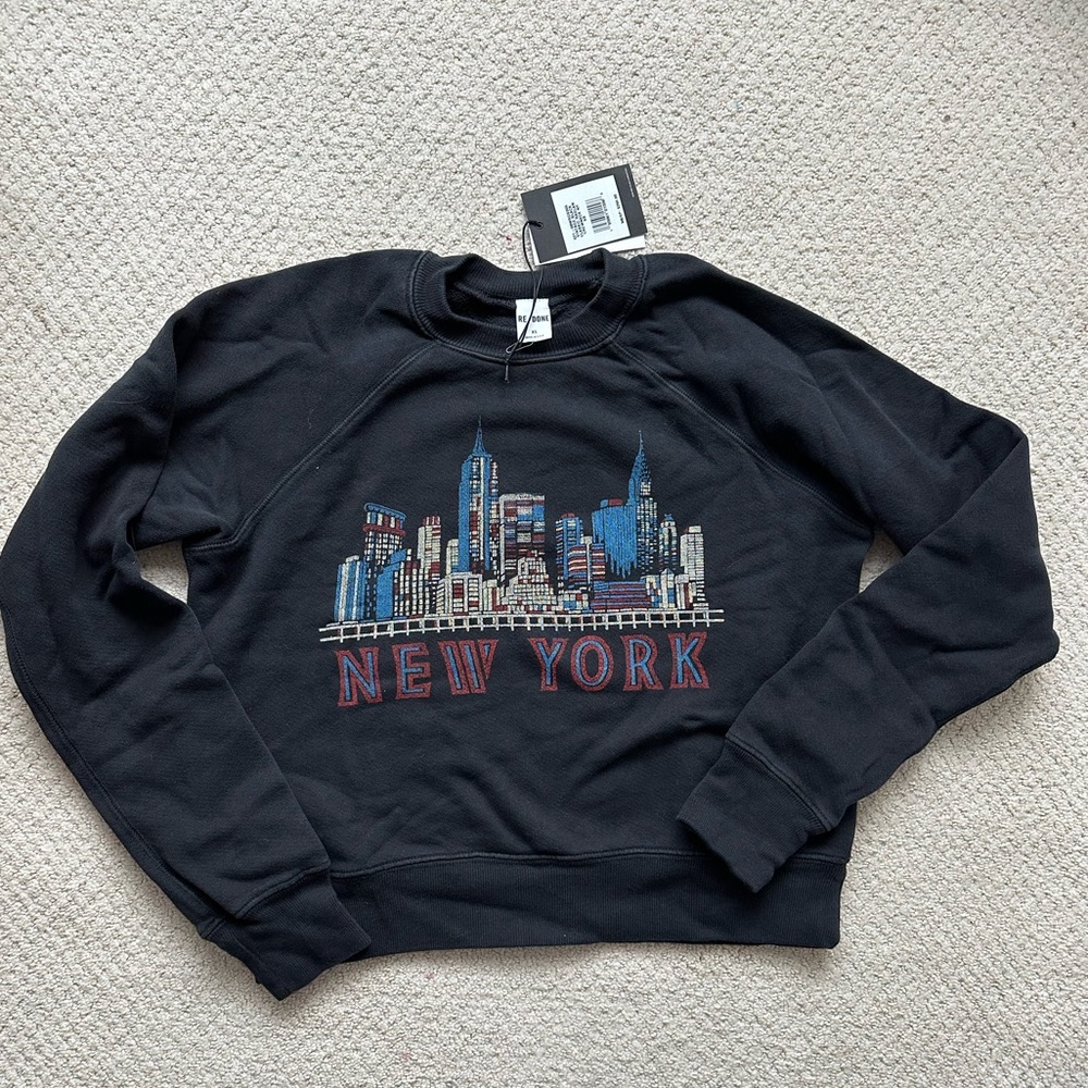 NWT Re/Done Classic Raglan Crewneck NY sweatshirt size XS